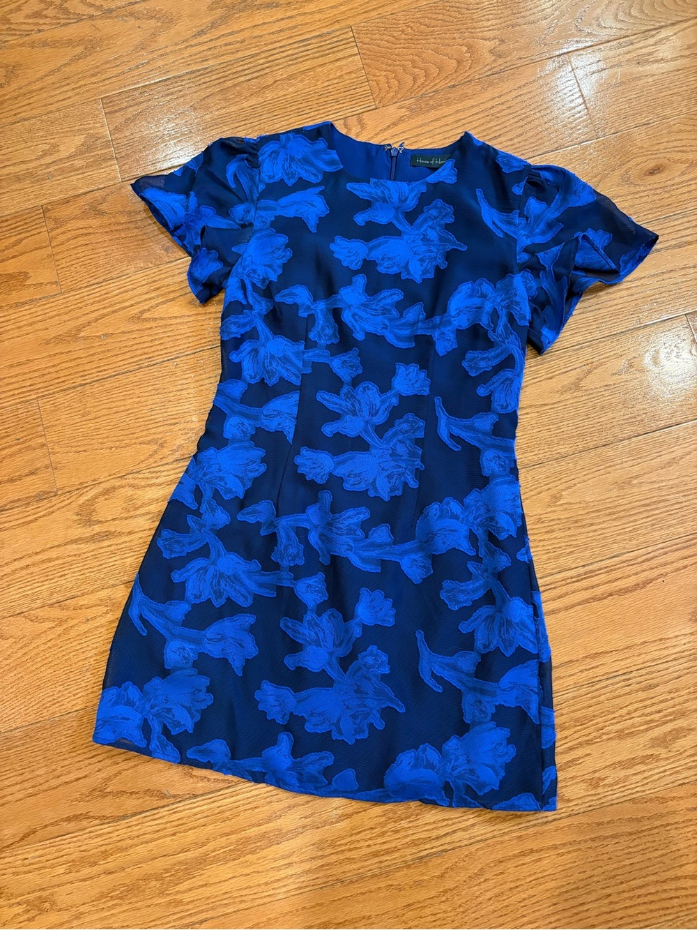 House of Harlow 1960 Blue Floral Jacquard Mini Dress | Size Small